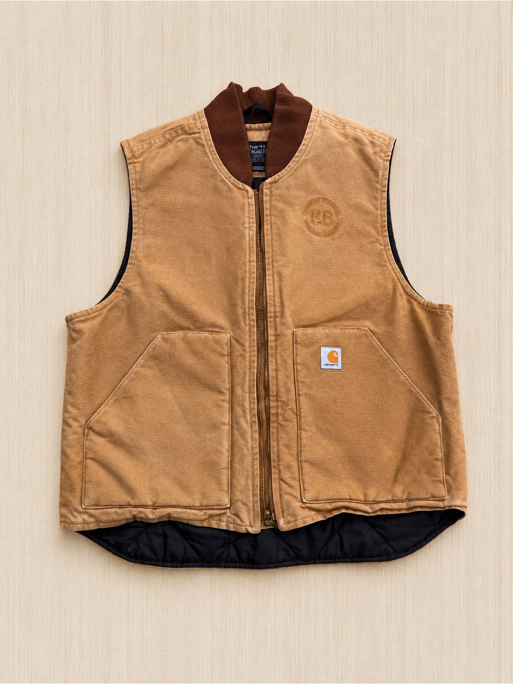 Carhartt Men's Tan Duck Insulated Work Vest size large